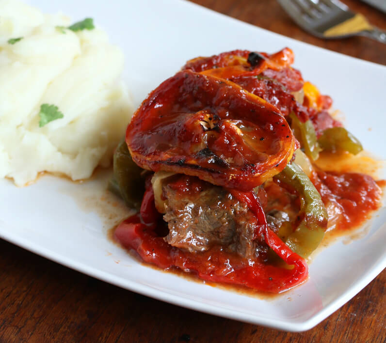 spanish steaks recipe bell peppers lemon garlic sauce beef easy simple fast